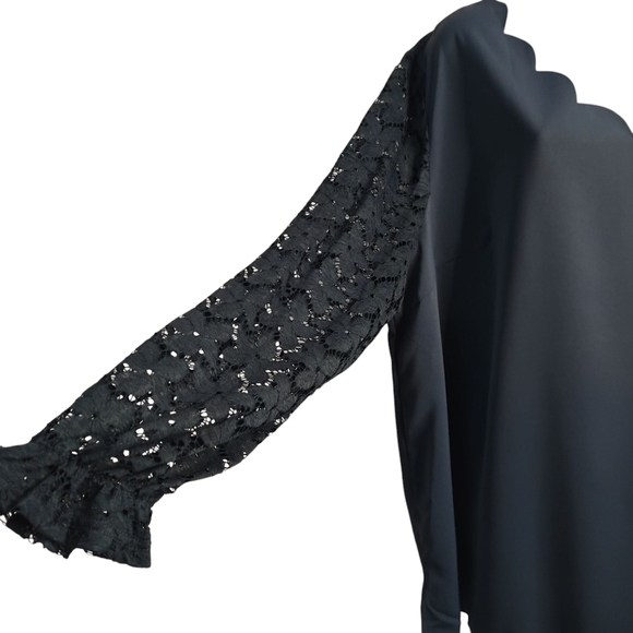 Bloomchic Women's Navy Blue V-Neck Lace Sleeve Top Blouse Size 22/24 - Picture 6 of 8